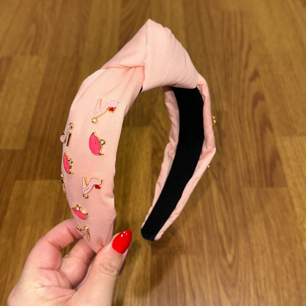 Pink lips & shoes knot headband